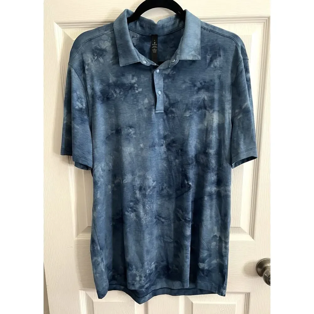 LULULEMON Heathered Iron Blue Evolution Performance Polo Golf Shirt - Picture 2 of 8